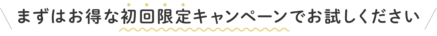 初回限定キャンペーンをお試しください